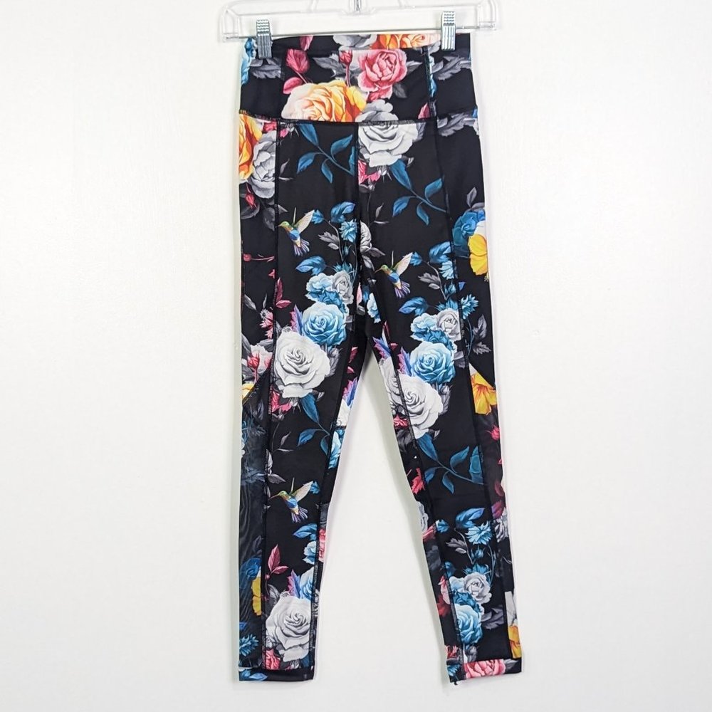 Zyia Active Floral Cropped Athletic Leggings Size 4 NWT